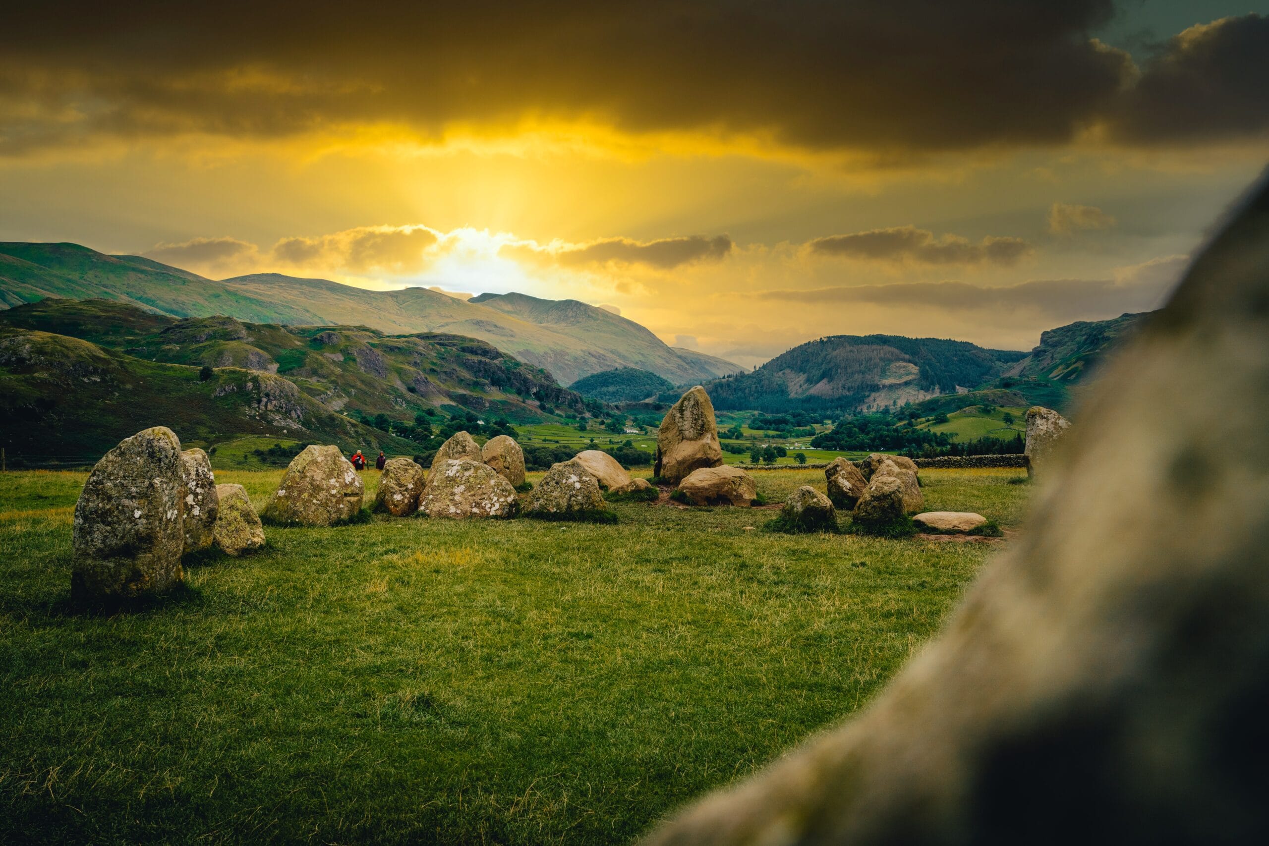 Golden sunrise over the Lake District fells