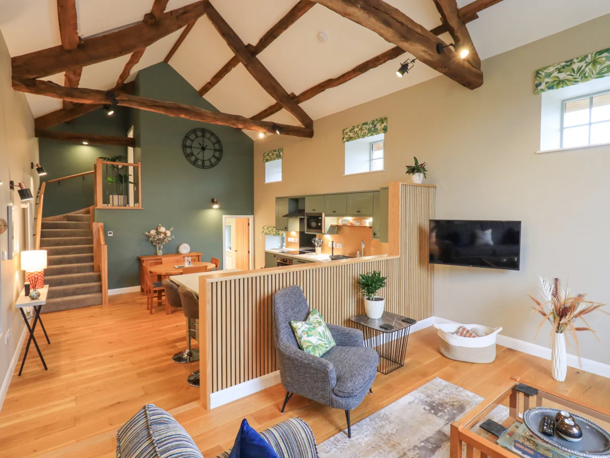 Old Howgate Barn in Outgate, Cumbria. Woodburning stove. Open-plan. In Lake District